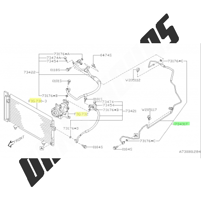 Durite rigide de climatisation SUBARU STI 2008 - 2014