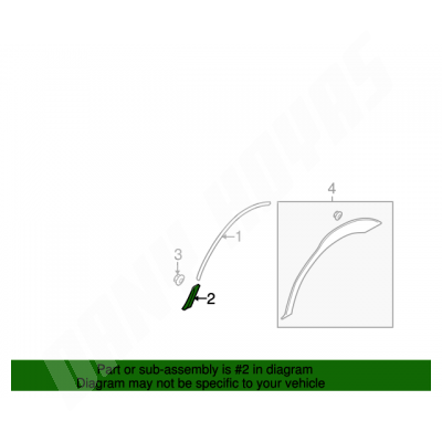 moulure de bas d aile arriere droite impreza 4 portes 2001-2007