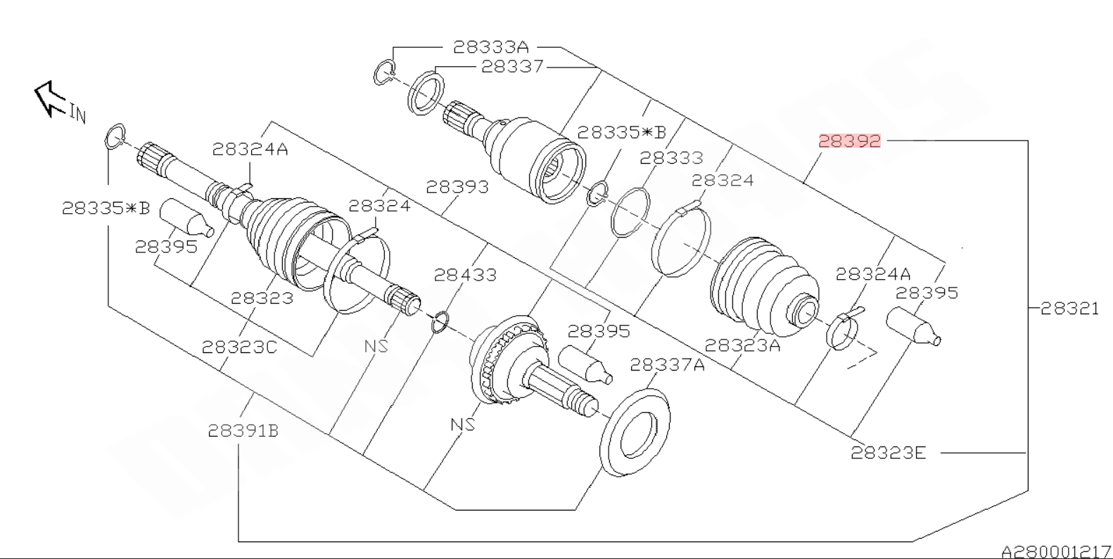 tete de cardan origine subaru avant coté boite subaru impreza sti 2006-2007