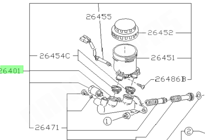 maitre cylindre origine neuf SUBARU vivio 1993-2000