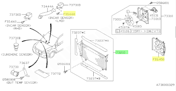 radiateur de climatisation origine subaru forester 2015-2019