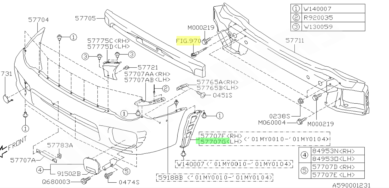 support lateral gauche subaru impreza 1600 2001-2002