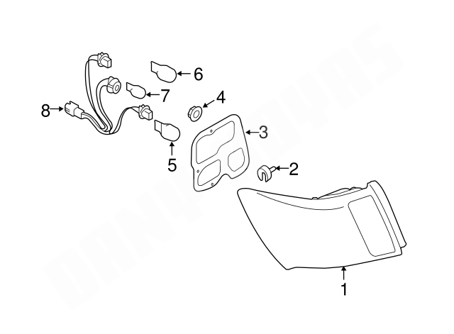 Joint de feu arrière gauche origine SUBARU STI 2010-2014 version sedan