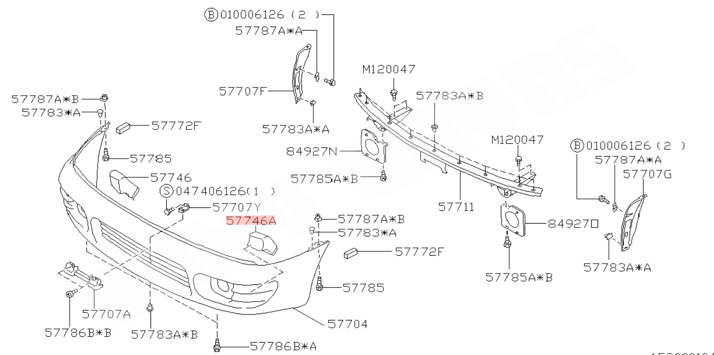 conduit d air gauche dans pare choc avant impreza gt 1993-1998