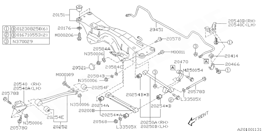 Rondelle de tirant côté pont pour toutes les versions gt wrx et sti