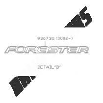 logo FORESTER sur haillon arrière SUBARU FORESTER 1999