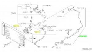 Durite rigide de climatisation SUBARU STI 2008 - 2014