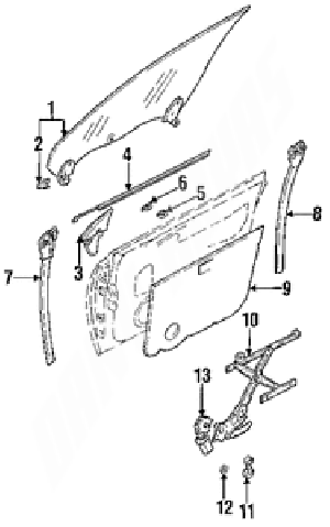 moulure leche vitre avant droit impreza 1993-2000